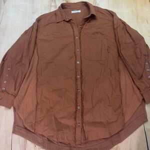 Free People We The Free Baggy Collared Button-Up Shirt